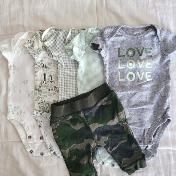 5 Baby Onesies and One Pants - Picture 2 of 7